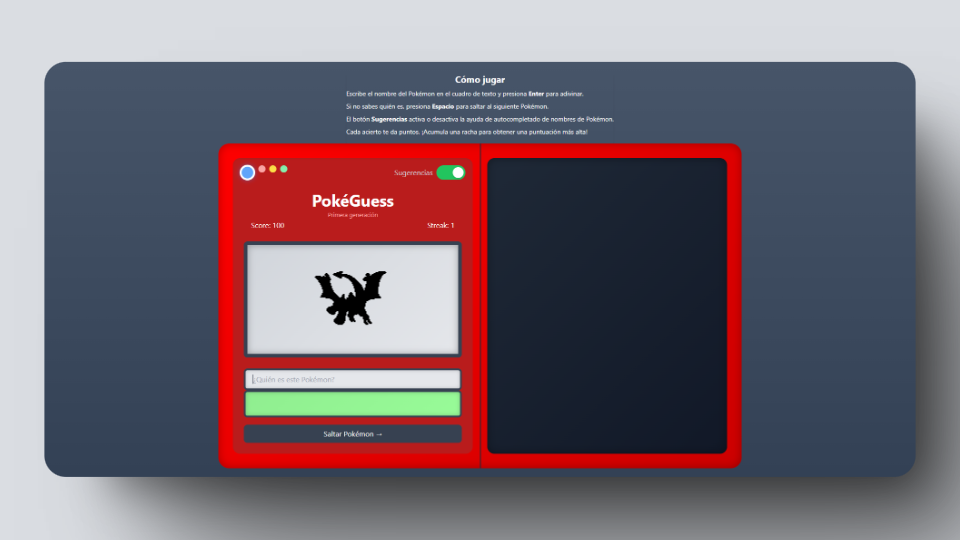Imagen del juego interactivo PokeGuess